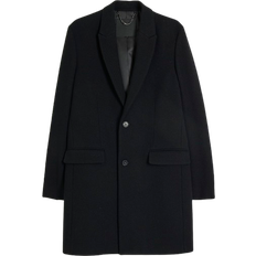 Herren - Slim-fit Mäntel River Island Twill Slim Overcoat - Black