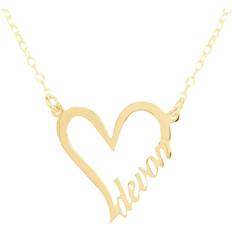 Name necklace gold QVC Personalized Heart Name Necklace - Gold