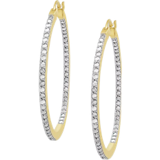 Macy's In & Out Hoop Earrings - Gold/Silver/Diamonds