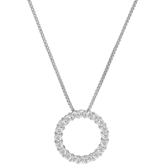 Diamond Necklaces Macy's Open Circle Pendant Necklace - Silver/Diamonds