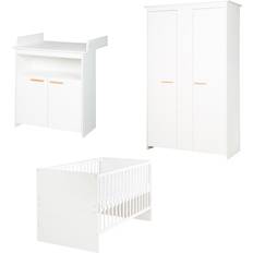 Weiß Möbel-Sets Roba Zimmerset Anton inkl. Kinderbett 70x140 Wickelkommode 2-Türig Kleiderschrank 2,5-Türig