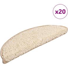 Beige Stair Carpets vidaXL Stair Mats 20 Pcs Cream 56 x 17 x 3 Beige cm