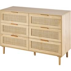 Kommode 6 skuffer VEVOR Boho Natural Kommode 110x75.5cm