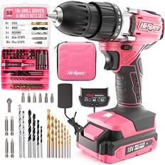 Set on sale Hi-Spec 58pcs Pink Cordless Drill Driver Set