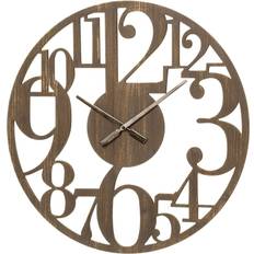 Illuminazioni BigBuy Home Refurbished Brown MDF Wood Clock 60 x 3.5 x 60 cm Wall light