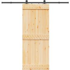 Doors vidaXL with Hardware Set 85x210 cm Brown Sliding Door (x)