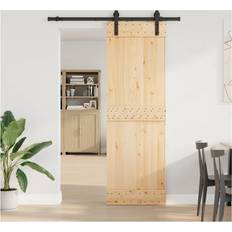 Adjustable Sliding Doors vidaXL mit Beschlag 70x210 cm Massivholz Schiebetür (x210cm)