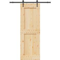 Adjustable Doors vidaXL with Hardware Set 80x210 cm Brown Sliding Door (80x210cm)