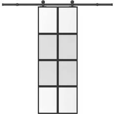 Doors vidaXL with Hardware Set 76x205 cm Sliding Door Clear Glass (x)