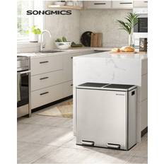 Songmics Double Compartment Rubbish Bin 2 x 30 L