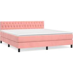 180 cm - Pink Kontinentalsenge vidaXL Med Madras 180x200 cm Fløjl Lyserød Kontinentalseng