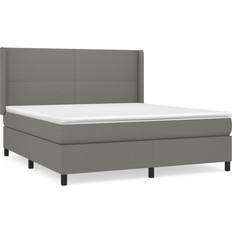 vidaXL Ramsäng Med Madrass Mörkgrå 180x200 cm Kontinentalsäng