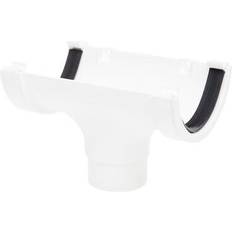 FloPlast White 112mm Half Round Gutter Outlet