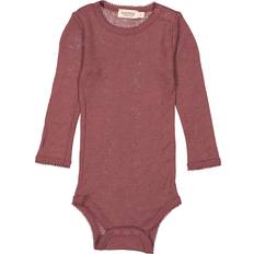 Marmar MarMar Copenhagen Baby Benedikte Wool Pointelle Bodysuit - Berry Blend (243-661-20)