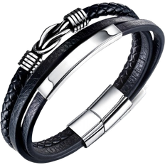 INF Braided Bracelet - Silver/Black