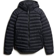 Men - Mesh Outerwear Superdry Fuji Sport Quilted Jacket with Hood - Dark Navy Blue