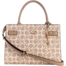 Guess Handbags Guess Akir Logo Satchel - Beige