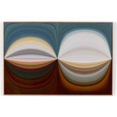 Oak Wall Decorations Four Hands Abstract Curves White American Oak Framed Art 72x48"