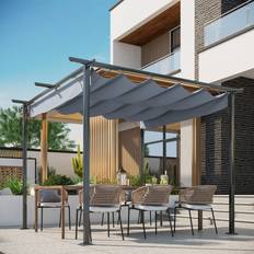 Dakota Fields Metal Pergola 3m x 3m Grey