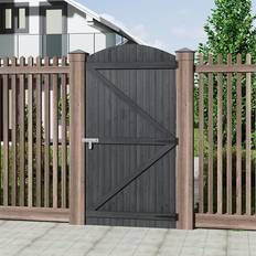 August Grove Semi Braced Arch Top Wooden Garden Gate 180cm H x 90cm W x 3cm D