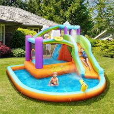 Plastic Water Slide Yaheetech Inflatable Water Slide and Air Blower 3.7 x 3.9 x 2.4m