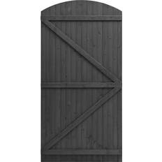 August Grove Semi Braced Arch Top Wooden Garden Gate 210cm H x 105cm W x 3cm D
