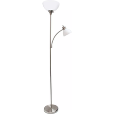 Chrome Floor Lamps & Ground Lighting Creekwood Home Essentix Brushed Nickel/White Floor Lamp 71.5"