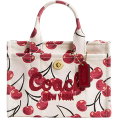 Coach Cargo Tote Bag 20 With Cherry Print - Brass/Chalk Multi