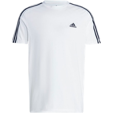 Magliette adidas Essentials Single Jersey 3-Stripes T-shirt - White/Black