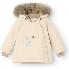 Mini a ture wang vinterjakke pels Mini A Ture Mat Wang Fleece Lined Winter Jacket - Angora Cream