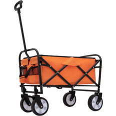 Utility Wagons Bed Bath & Beyond Foldable Wagon Cart Heavy Duty Utility Cart for Camping Shopping Sports Gardeing Fishing Supports 225lbs All-Terrain Wheels Orange (25.98 In. L X 17.32 In. W X 37.4 In. H)