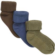 16/18 Sokker Minymo Baby Rib Socks 3-pack - Dark Olive