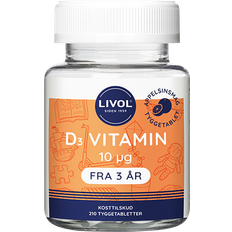 D vitamin 10 µg Livol Vitamin D 10ug Chewable Table 210 stk