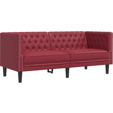 vidaXL Faux Leather Wine Red Soffa 174cm 2-sits