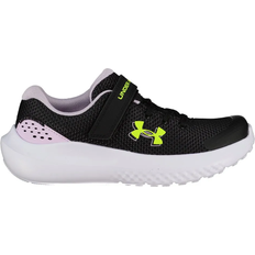 Polyester Chaussures de course Under Armour Girl's Pre-School Surge 4 AC - Black/Purple Ace/High-Vis Yellow