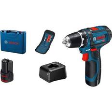 Bosch Automatische Vergrendeling Schroevendraaiers Bosch Blauw GSR 12V-15 Accuschroefboormachine 12V 2.0Ah Li-ion in koffer Bitset 060186810G