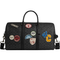 Coach Canvas Weekend Bags Coach Venturer Bag In Signature Canvas With Patches - Gunmetal/Charcoal Multi