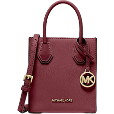 Michael Kors Mercer Extra Small Pebbled Leather Crossbody Bag - Oxblood