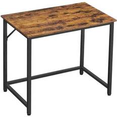 Vasagle Steel Frame Vintage Brown and Ink Black Writing Desk 50x80cm