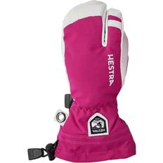 Sportswear Garment Accessories Hestra Kid's Army Leather Heli Ski 3 Finger Gloves- Fuchsia