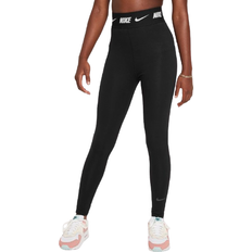 Trousers Nike Older Kid's Sportswear Favorites High Waist Leggings - Black/Dark Smoke Grey (FN7779-010)