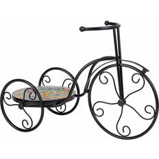 Töpfe, Pflanzen & Saatgut Alexandra House Living Black Iron Tile Bicycle Flower Pot Stand 23 x 36 x 53 cm