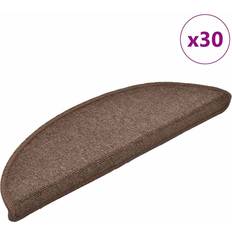 Tæpper & Skind vidaXL Trappemåtter 30 Stk 56 x 17 x 3 cm Mørkebrun