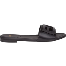 Leather - Women Slides Fendi Baguette - Black