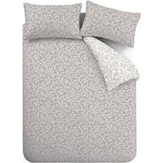 Catherine Lansfield Grace Floral Leaf Duvet Cover Grey, White (200x135cm)