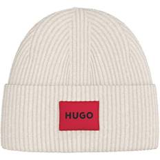 Beige - Unisex Kopfbedeckungen HUGO BOSS Saffa Beanie - Natural