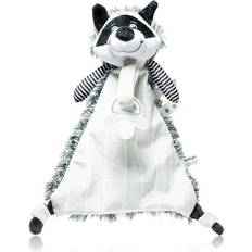 Schwarz Schmusetücher BabyOno Cuddly Toy with Pacifier Holder Racoon Rocky