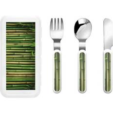 Green Kids Cutlery Qokaie Green Bamboo Fence1 Set