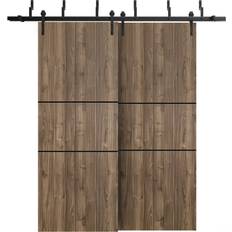 Walnut Doors SartoDoors Barn 80.0 H 64.0 W x 2.0 D in Walnut Sliding Door (x)