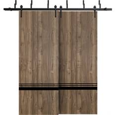 Walnut Doors SartoDoors Barn 80.0 H 72.0 W x 2.0 D in Walnut Sliding Door (x)